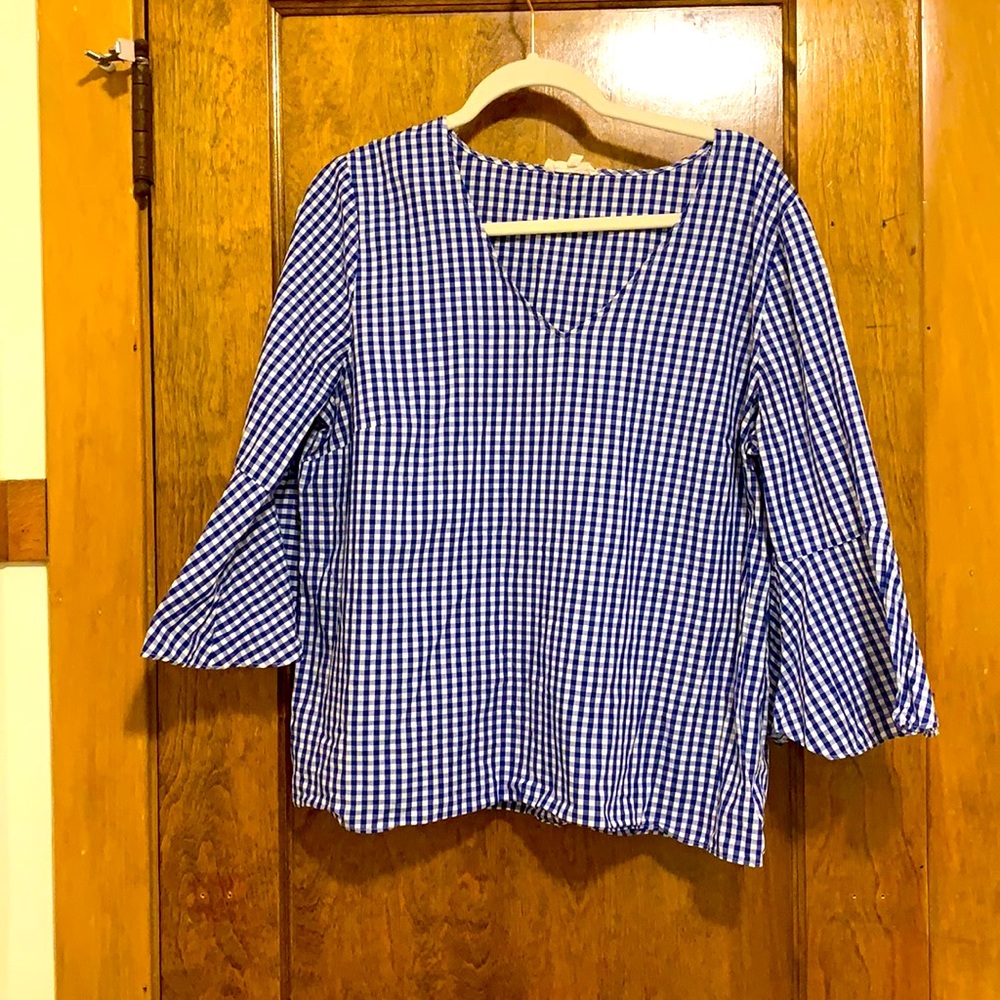 Blue gingham blouse